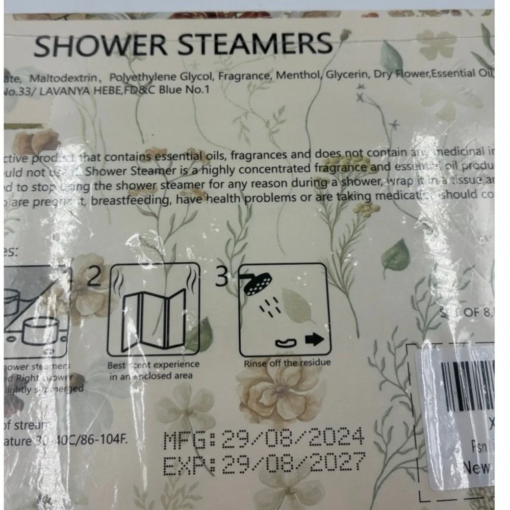 PSNLI Shower Steamers Set of 8 Natural Essential Oils Aromatherapy Home Spa Gift